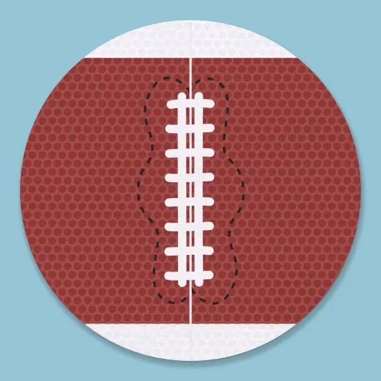 Big Dot of Happiness 25 Ct Football Drink Coasters, 4-Inch Disposable Round Paper Coasters for Birthday Party, Cocktail Table Decor for Bar Drinks {1}
