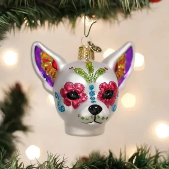 Old World Christmas 2.5 Inch Dia De Los Muertos Dog Halloween Tree Ornament , Ornament Day Of Dead Mexican Holiday Multicolored {3}