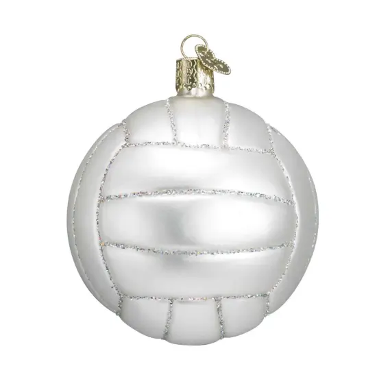 Old World Christmas 3.25 In Volleyball Christmas Tree Ornament , Sports Ornament White {1}