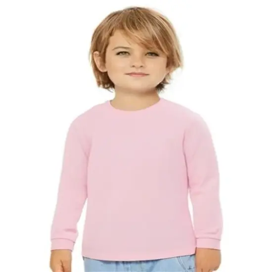 BELLA + CANVAS&reg; Toddler Jersey Long Sleeve Tee Pink {5}