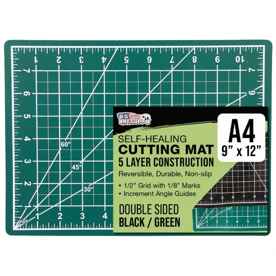 9" x 12" Self-Healing Cutting Mat 5-Ply - Double-Sided Green/Black Craft Mat, Non-Slip Cutting Mats for Crafts, Sewing, Quilting, Scrapbooking {1}