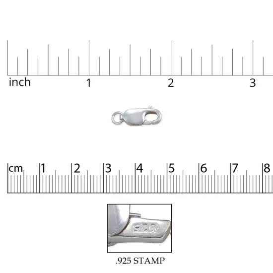 JewelrySupply Lobster Clasp 14x6mm w/Open Ring Sterling Silver (1-Pc) {2}