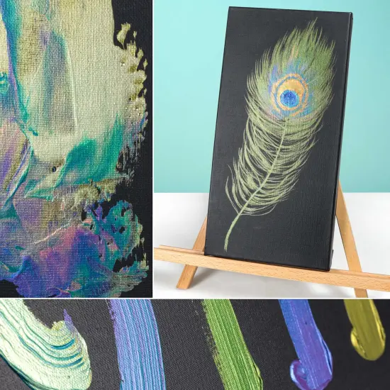 U.S. Art Supply Professional 12 Color Set of Iridescent Acrylic Paint, 75ml Tubes - Luminescent Special Effect Chameleon Color-Shifting Pearl Colors {6}