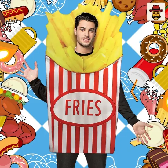 6 Feets French Fries Adult Costume Funny Food Tunic Outfit {6}
