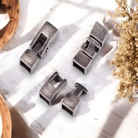 36x13x7mm Antique Silver 304 Stainless Steel Snap Lock Clasp {1}