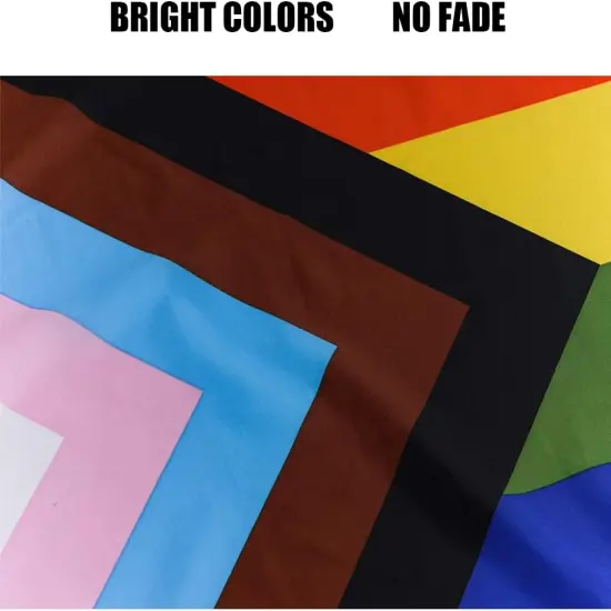 Progress Pride Rainbow Flag 3x5 ft LGBTQ Gay Pride Flags All Inlcusive Progressive Bisexual Non Binary Lesbian Transgender Flag Indoor Outdoor Wall {3}