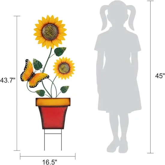 Spring Sunflower Decorative Garden Stake Yard Decor {3}