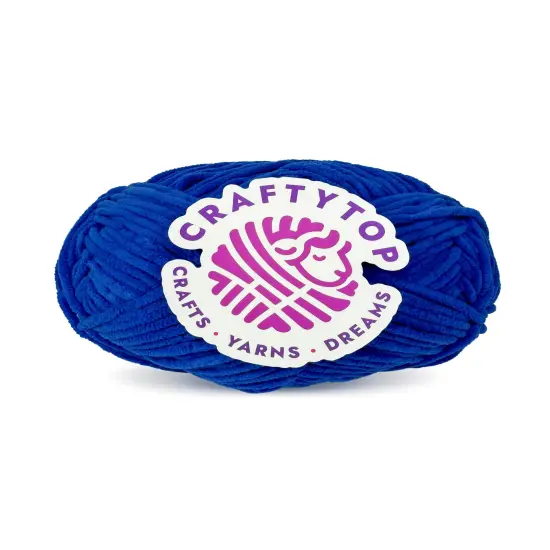 Craftytop&trade; Bulky Velvet Yarn #5 for Knitting & Crochet (Blue Ocean) {1}