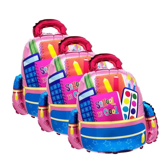 LA Balloons&reg; 24 Inch School Is Cool Backpack Pink Balloon {5}