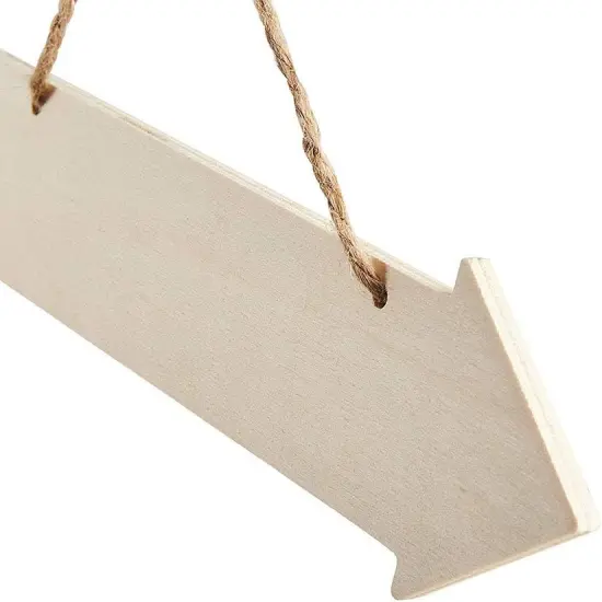 6pcs Unfinished Wood Sign Blank Arrow Shape {3}