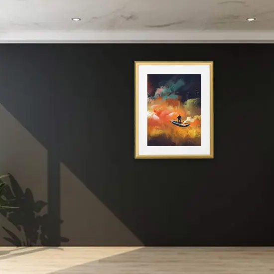 Gold Picture Frame with Plastic Front, 16x20", Wall-Ready {2}