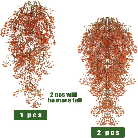 4 Pcs Artificial Hanging Plants Fall Decor Faux Hanging Plants Artificial Plants UV Resistant {3}