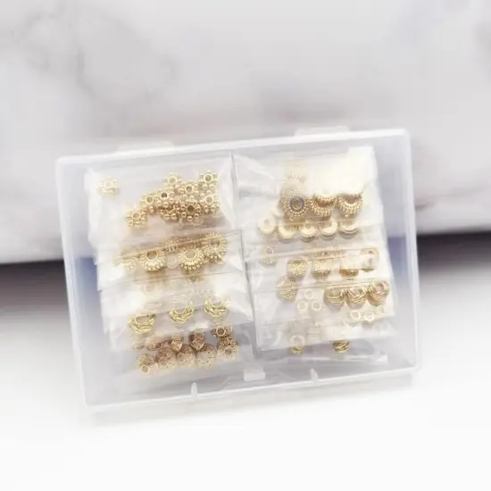 120pcs Spacer Beads Gold Plated Long-Lasting Heishi and Rondelle Bead for Jewelry Bracelet Necklace Making {2}