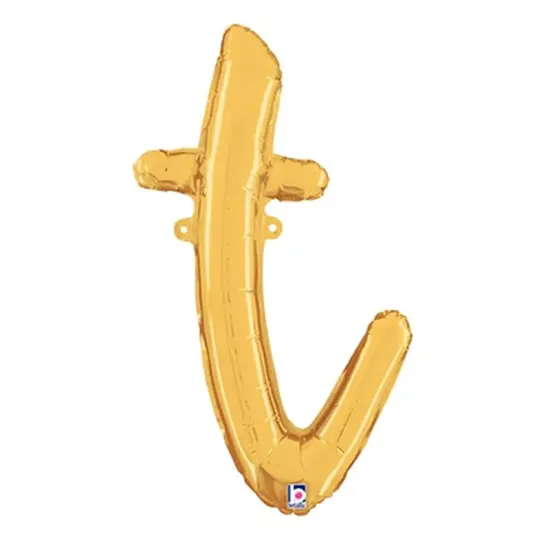 Betallic&reg; 24 inch Script Letter T Gold Air Fill Only {3}