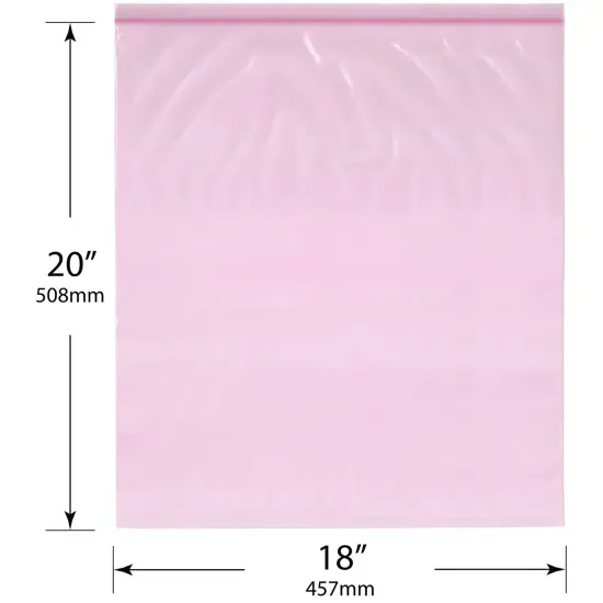 Plymor 18" x 20" (Pack of 50), 4 Mil Heavy Duty Anti-Static Zipper Reclosable Plastic Bags {3}