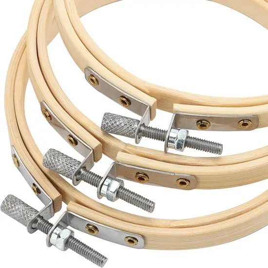 20 PCS 4 Inch Bamboo Embroidery Hoop, Adjustable Bamboo Circle Cross Stitch Hoop Ring for Craft Sewing, DIY Project, Decoration {2}