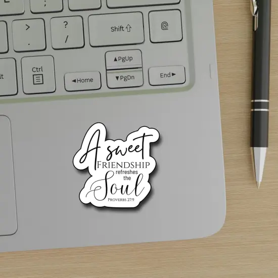 (3Pcs) A Sweet Friendship Refreshes The Soul Sticker, Christian Gifts Decorate Books Laptop Phone, Water Bottles Kindles Stickers, Tumbler Sticker Waterproof Vinyl Decorate 3 x 2,8" Inch {3}