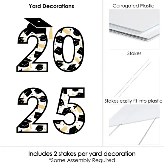 Big Dot of Happiness Hello College 2025 Graduation Party Yard Signs - Outdoor Lawn Decorations - 2025 {6}