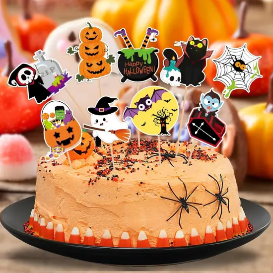 72 Pcs Halloween Cupcake Toppers {5}