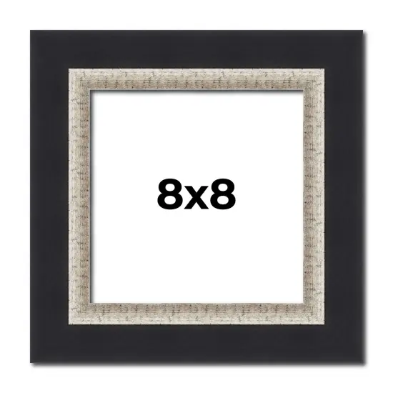 Square Embellished Black Picture Frame - UV Acrylic, Foam Board Backing, Hanging Hardware {1}