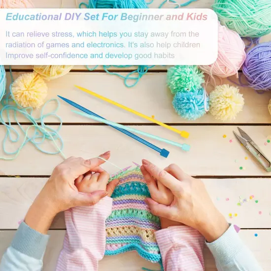 14PCS Plastic Knitting Needles for Beginner and Kids, 10 inch Long Straight Knitting Needles Single Pointed Needles Colorful Knit Needle Set Knitting Kit DIY Craft Yarn Weaving Tool,4mm to 10mm {6}