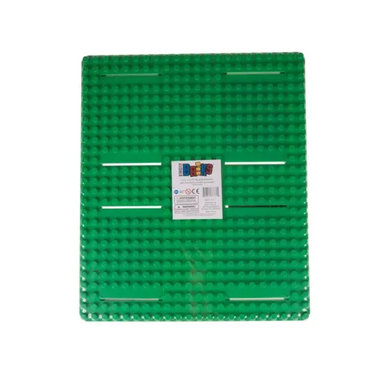 Strictly Briks Toy Building Block, Big Bricks Stackable Baseplates with Gaps, Large Pegs for Toddlers, 100% Compatible with All Major Brands, Green, 1 Piece, 13.75x16.25 Inches {3}