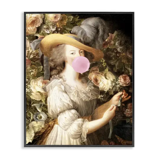 Stupell Industries Renaissance Lady & Gum Framed Giclee Wall Art Design by Piddix {1}