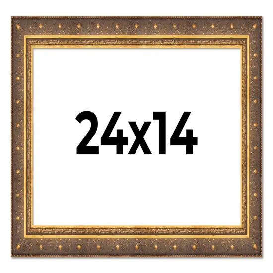 Museum Gold Picture Frame - UV Acrylic, Backing Board, Hanging Hardware Included {1}