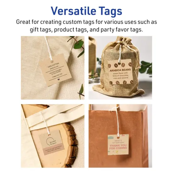 2" x 2" Square, Kraft Brown Printable Tags {3}