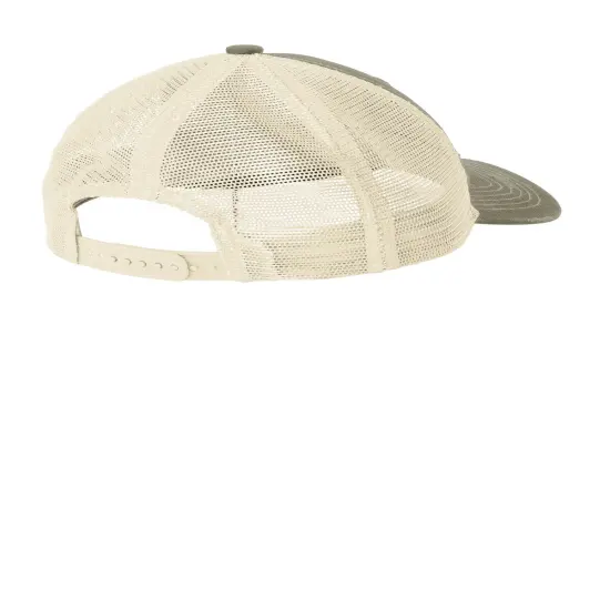 Port Authority&reg; Distressed Mesh Back Cap Light Olive/ Stone {2}