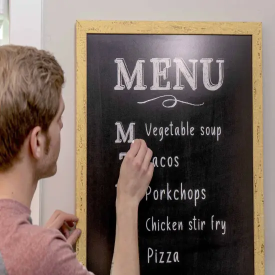 Shabby Chic Yellow Picture Frame - UV Acrylic, Foam Board Backing, Hanging Hardware {4}