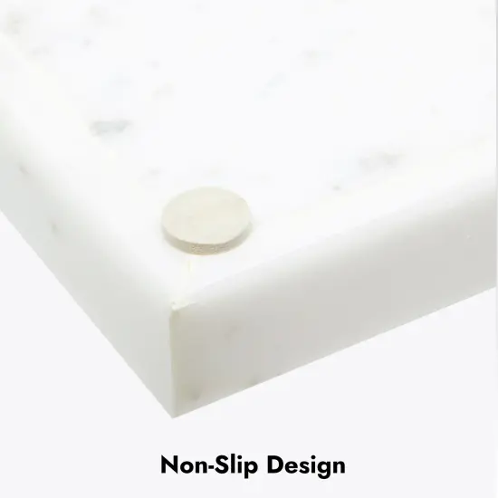 Juvale Large Marble Vanity Tray For Jewelry, Cosmetics, Candles, Lotion, Shampoo, and Perfume, for Dresser and Bathroom, Natural Veining (11.7x1.1x7.7 in, White) {6}