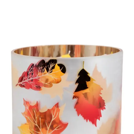 Northlight Autumn Leaves Glass Votive Candle Holder - 6" Multi {7}