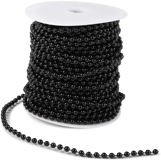 Black Pearl Beads on a String Roll for Crafts (4 mm, 25 Yards) {4}