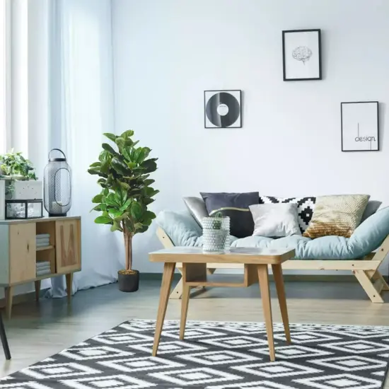 5ft Artificial Fiddle Leaf Fig Tree Indoor Outdoor Office Decorative Planter {4}