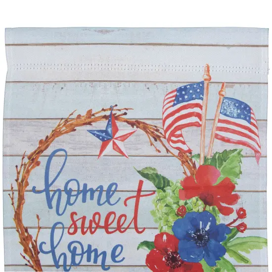 Northlight Home Sweet Home Wreath Patriotic Outdoor Garden Flag - 18" x 12.5" Red {6}