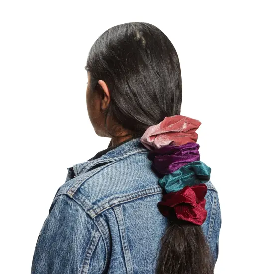 8 Pcs Velvet Jumbo Hair Scrunchies for Girls, Women, Elastic Ties Bands, Cute Ponytail Holder Styling Accessories, 8 Colors Multicolor {7}