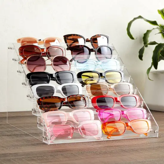 8 Tier Clear Acrylic Nail Polish Display Rack with 96 Standard Sized Bottle Capacity, Organizer for Salons (12.75 x 12.5 x 9.25 in) {3}