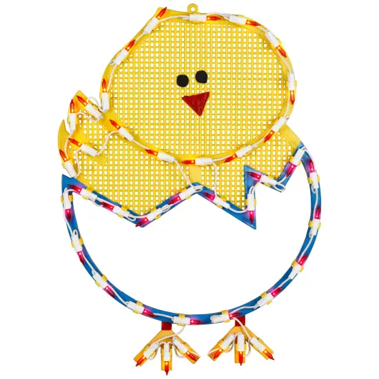 Northlight Lighted Hatching Baby Chick in Egg Easter Window Decoration - 17" Yellow {3}