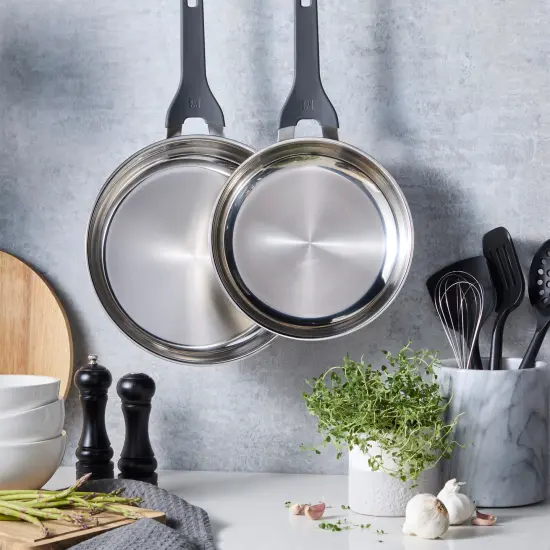 ZWILLING Simplify 2-pc Stainless Steel 9.5-in & 11-in Fry Pan Set {4}