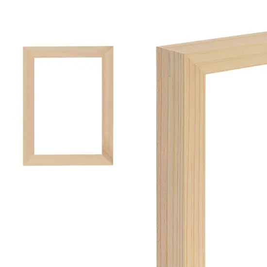 Creative Mark Ambiance Unfinished Deep Gallery Frame, Pack of 5, 11x14" Open Back Natural Wood Frames for Canvas and Mounted Artwork, 3/4" Face, 1-1/4" Deep, No Glass or Backing {3}