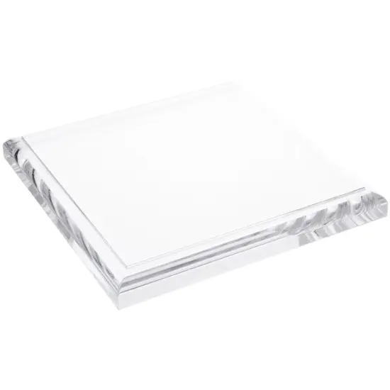 Plymor Clear Acrylic Square Display Base with Ogee Edge, 6.5" W x 6.5" D x 0.75" H {2}