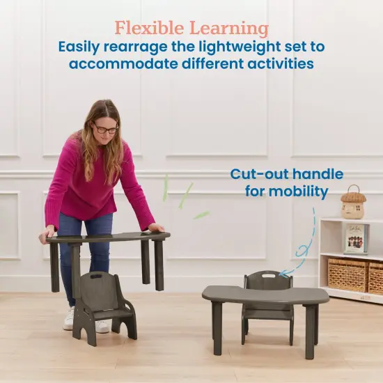 Little Learner Table and Chair Set, Kids Furniture Grey Wash {5}