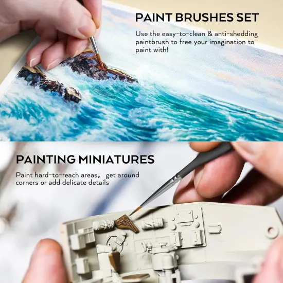15 Pack Miniature Painting Set, Fine Detail Paint Brushes for Models {3}