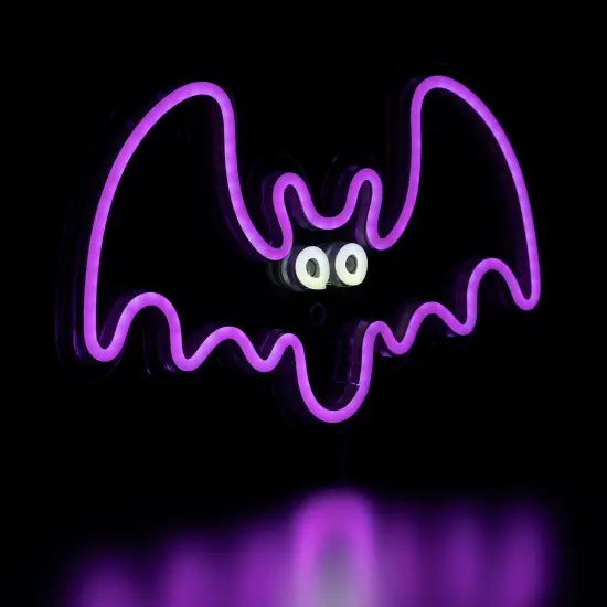 Northlight LED Bat Neon Lighted Halloween Wall or Window Decoration - 15" - Purple {6}