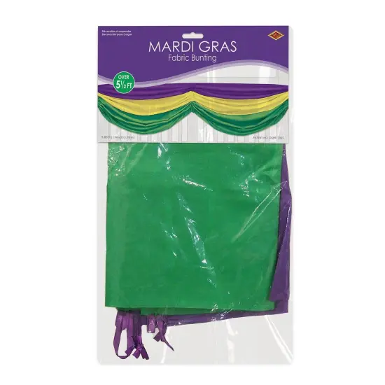 6 Pack Bulk Mardi Gras Fabric Bunting {3}