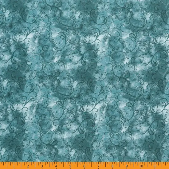 Mook Fabrics Elegance Cotton Fabric [45 in. Wide] - By The Yard Teal {3}