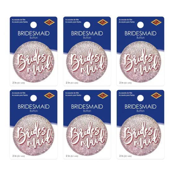 6 Pack Bulk Bridesmaid Button {4}