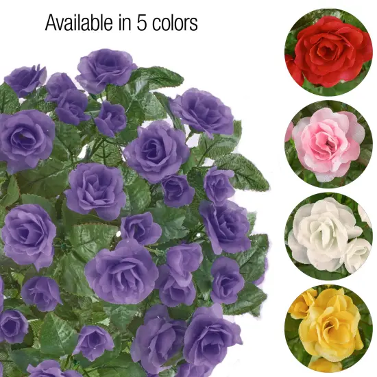 Collections Etc Artificial Floral Rose Bushes - Set of 3, Maintenance Free {7}