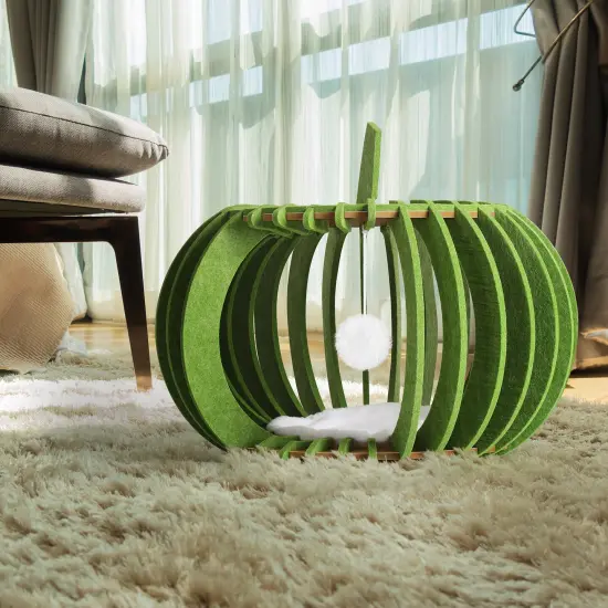 Portable & Collapsible Bed for Cats Dogs, Ideal Gift for Cat Dogs Lovers & Halloween Decor Green {5}